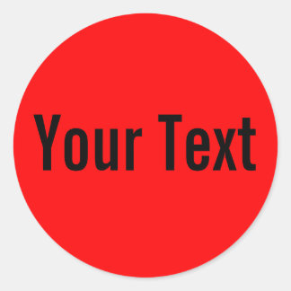 ONLY COLOR | fire red + your text Classic Round Sticker