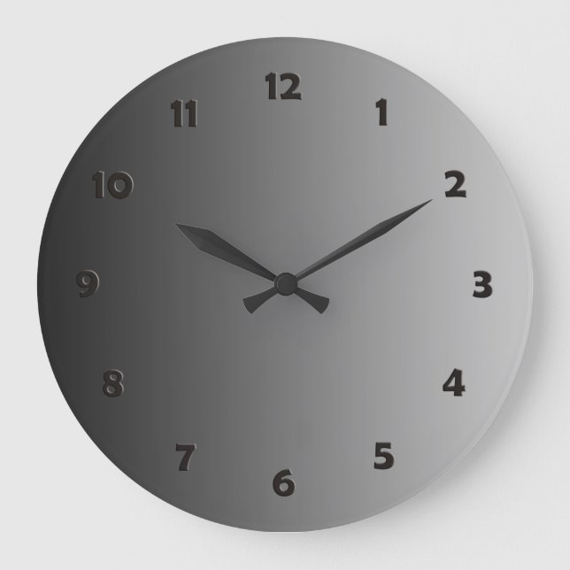 ONLY COLOR gradients - black grey + clock face (Front)