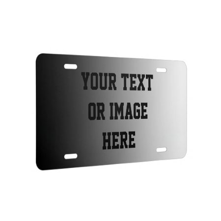 Only Color Gradients - Black Grey   Your Text License Plate