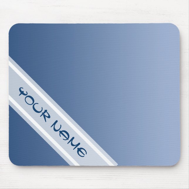 ONLY COLOR gradients - blue + your name Mouse Pad (Front)