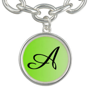 ONLY COLOR gradients neon green + your monogram Charm Bracelet