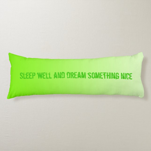 ONLY COLOR gradients - neon green + your text Body Pillow (Front)