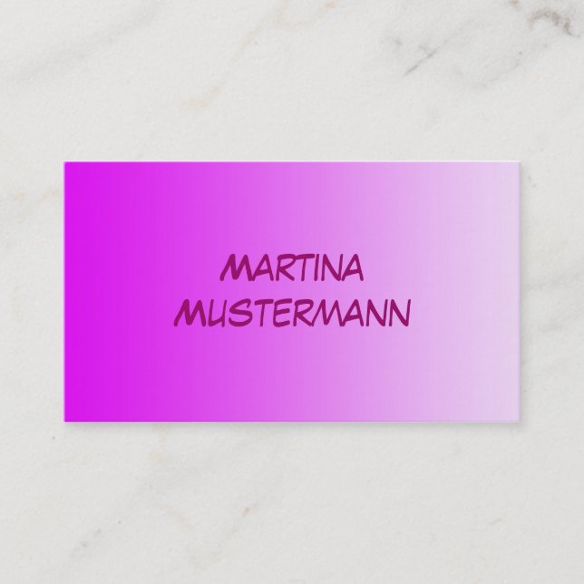 ONLY COLOR gradients - neon pink Business Card (Front)