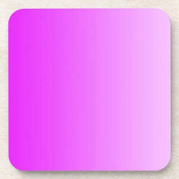 Only Color Gradients - Neon Pink Drink Coaster by EDDArtSHOP at Zazzle