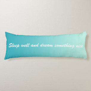ONLY COLOR gradients - ocean blue + your text Body Pillow