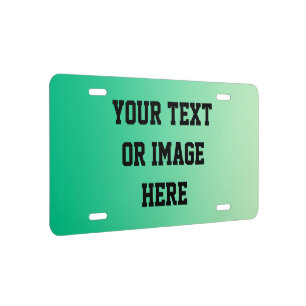 ONLY COLOR gradients - ocean green + your text License Plate
