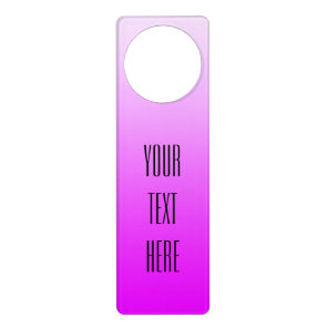 ONLY COLOR gradients pink rosa + your text Door Hanger