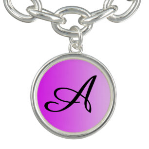 ONLY COLOR gradients pink + your monogram Charm Bracelet