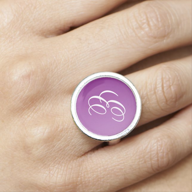 ONLY COLOR gradients plum + your monogram Ring (In Situ)