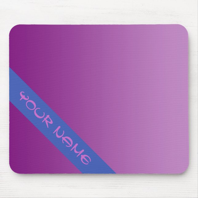 ONLY COLOR gradients - plum + your name Mouse Pad (Front)
