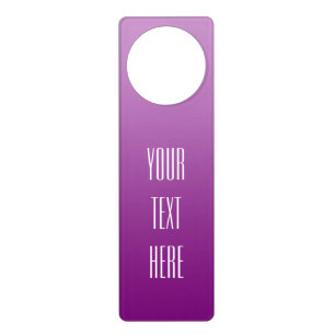 ONLY COLOR gradients plum + your text Door Hanger