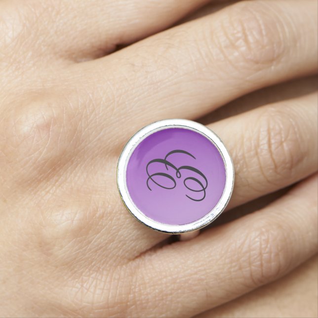 ONLY COLOR gradients purple + your monogram Ring (In Situ)