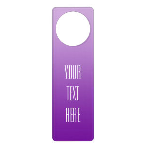 ONLY COLOR gradients purple + your text Door Hanger