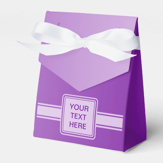 ONLY COLOR gradients - purple + your text Favor Boxes (Front Side)