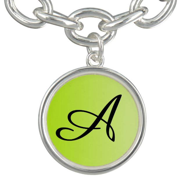 ONLY COLOR gradients spring green + your monogram Charm Bracelet (Design)
