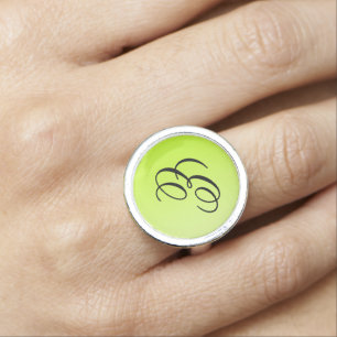 ONLY COLOR gradients spring green + your monogram Ring