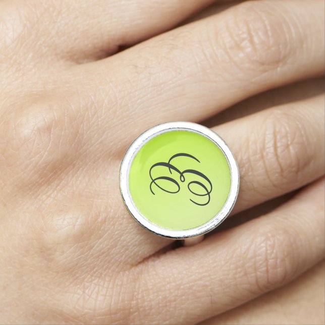 ONLY COLOR gradients spring green + your monogram Ring (In Situ)