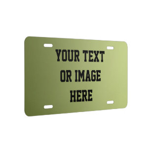 Only Color Gradients Star olive green + your text License Plate