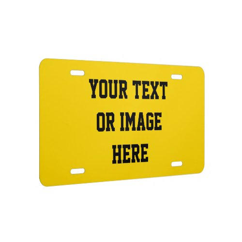 ONLY COLOR gradients _ yellow  your text License Plate