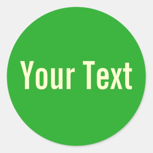 ONLY COLOR  grass green  your text Classic Round Sticker