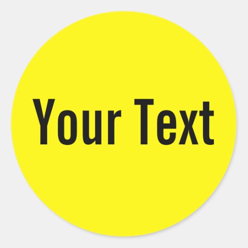 ONLY COLOR  lemon  your text Classic Round Sticker