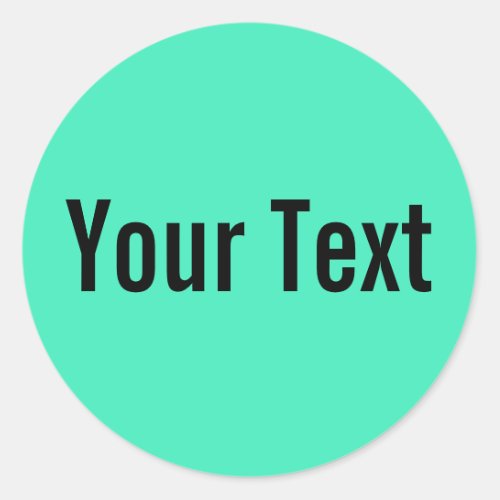 ONLY COLOR  mint  your text Classic Round Sticker