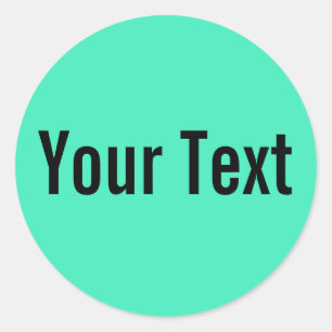 ONLY COLOR mint + your text Classic Round Sticker