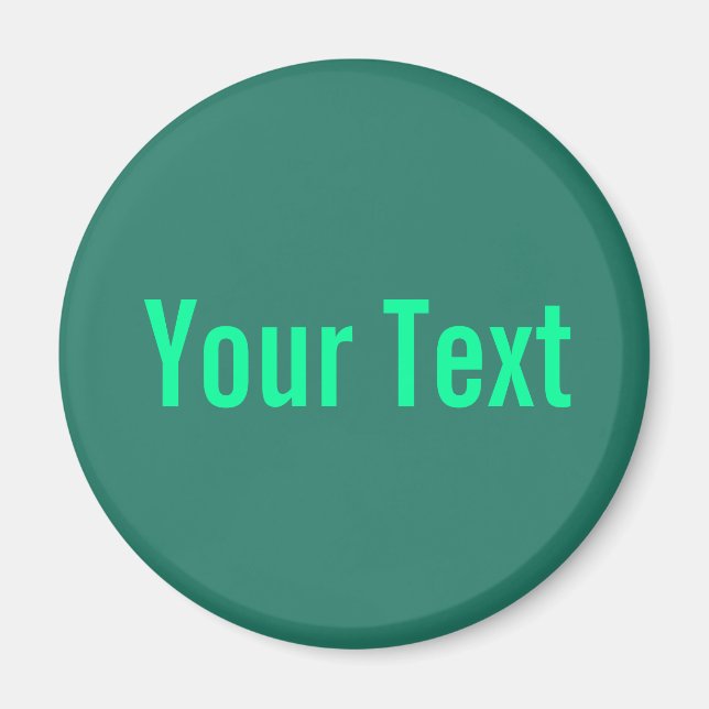 ONLY COLOR / ocean green + your text Magnet (Front)