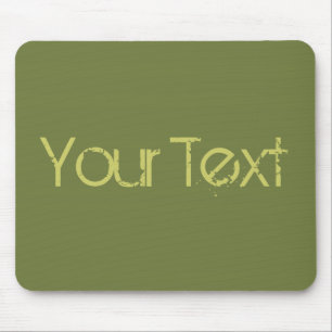 ONLY COLOR / olive green + your text Mouse Pad