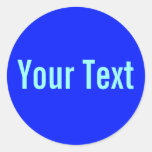 ONLY COLOR | royal blue + your text Classic Round Sticker