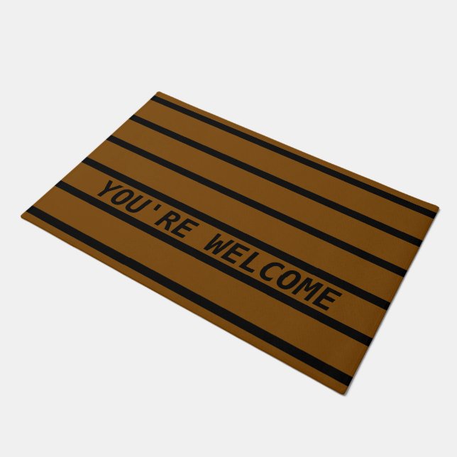 ONLY COLOR STRIPES - brown + your backg. Doormat (Angled)