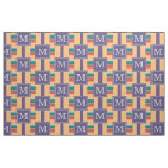 ONLY COLOR STRIPES - colored + your monogram Fabric