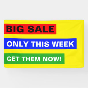 Only Color Stripes - fire red royal blue green Banner