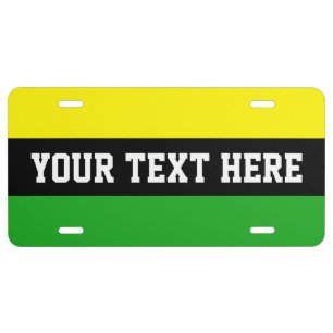 ONLY COLOR STRIPES - lemon yellow & grass green License Plate