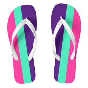 ONLY COLOR STRIPES - mint, pink Flip Flops