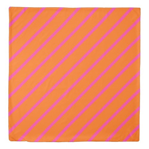 ONLY COLOR STRIPES _ orange pink Duvet Cover