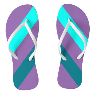 ONLY COLOR STRIPES - turquoise, petrol Flip Flops