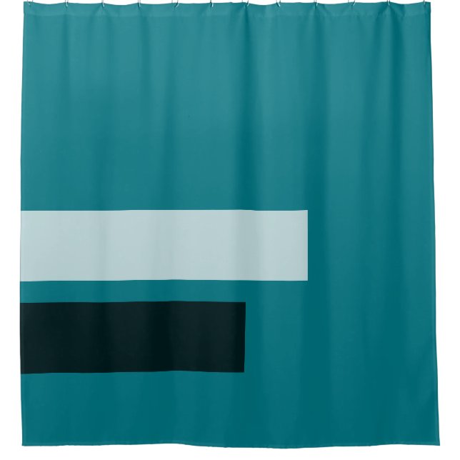 ONLY COLOR STRIPES - white & black transparent Shower Curtain (Front)