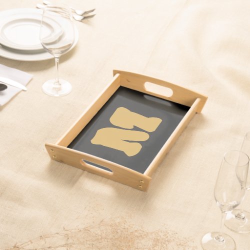 Only cool black solid color OSCB18 monogram Serving Tray