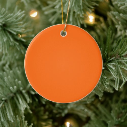 Only cool orange and mustard yellow solid color ceramic ornament