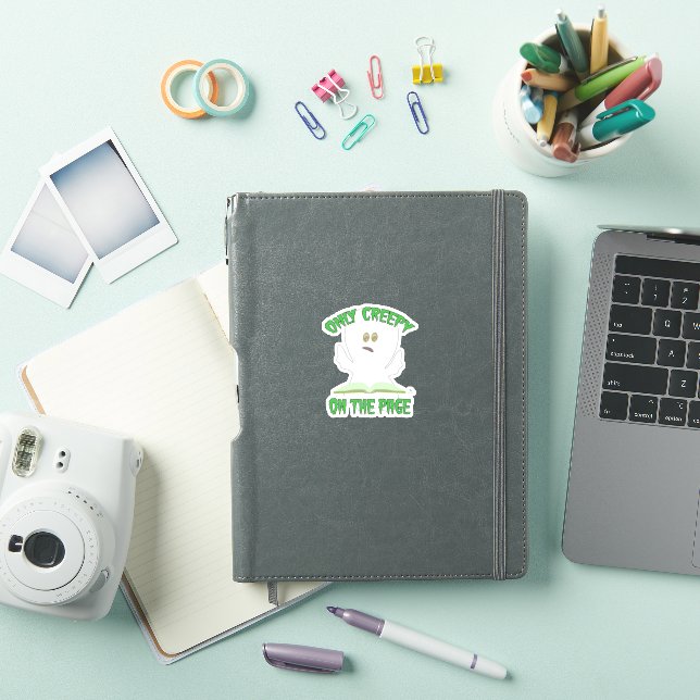 Only Creepy on Page Horror Ghost Writer Humor Sticker (iPad Cover)