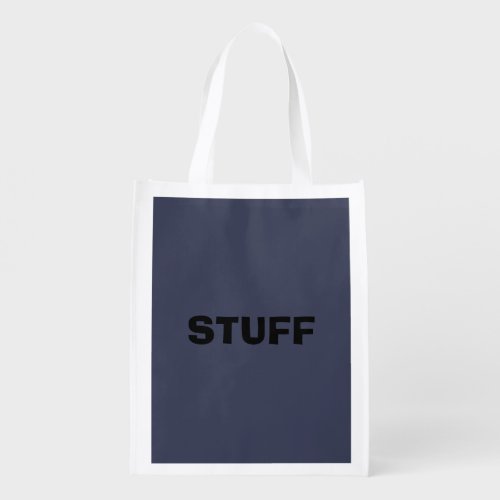 Only dark blue gray livid solid color background grocery bag