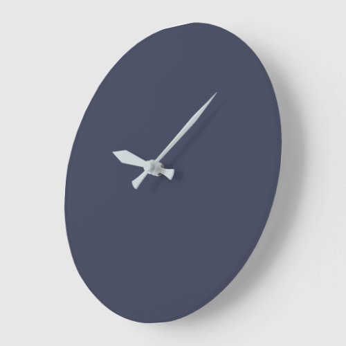 Only dark blue gray livid solid color background large clock