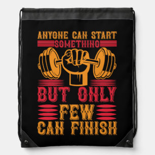 Only Few Can Finish Gym - Vintage Weightlifting Drawstring Bag