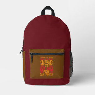 Only Few Can Finish Gym - Vintage Weightlifting Printed Backpack