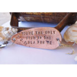 "Only Fish in the Sea" Anniversary Fishing Lure<br><div class="desc">Who is your “Only Fish in the Sea”? Let them know with this personalized spoon lure and customize with a special date. Perfect anniversary gift for husband or wife! The fishing lure is 2 ¼” and pictured in antiqued copper, but is also available in stainless steel, antiqued brass, or bronze....</div>