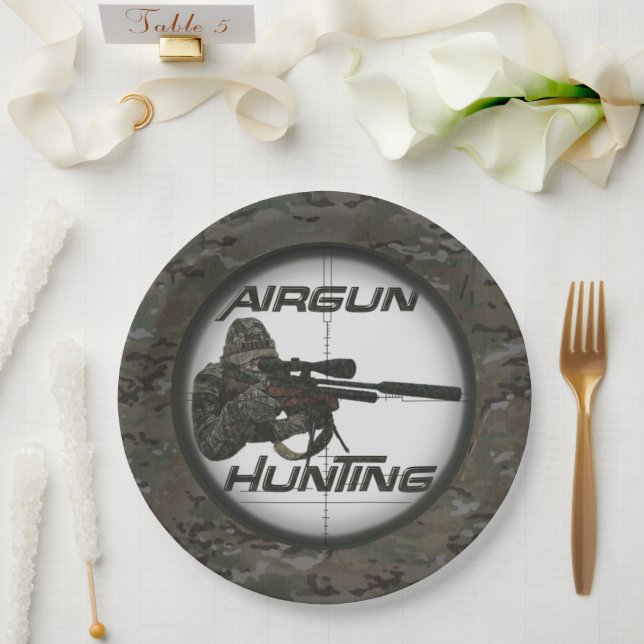 Only for real hunters , Airgun hunting Paper Plates (Wedding)
