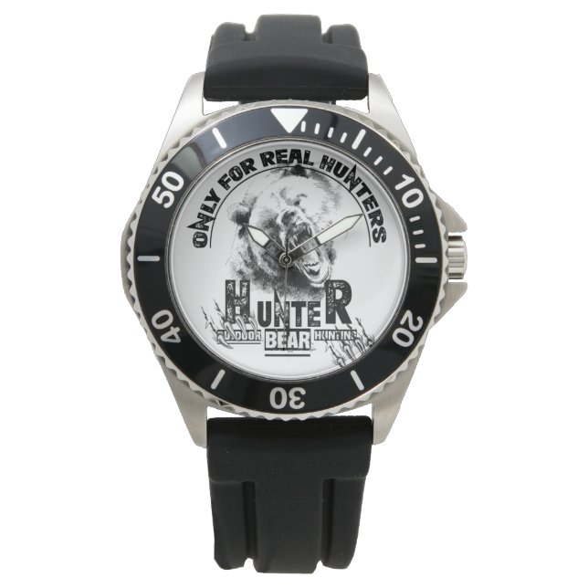 Only for real hunters T-Shirt Keychain Watch (Front)