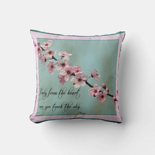 Only From the Heart Floral Throw Pillow (Front)
