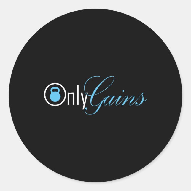 Only Gains Fitness Stainless Steel Insulated Kettl Classic Round Sticker (Front)